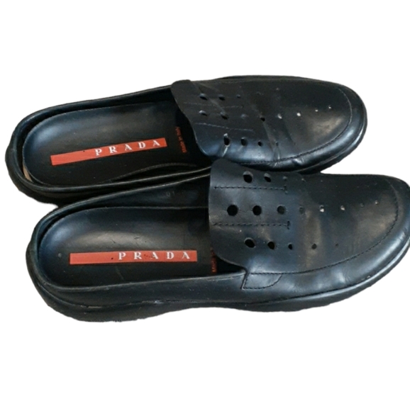 Prada Y2k black mules slipon shoes size 7 - Picture 1 of 13